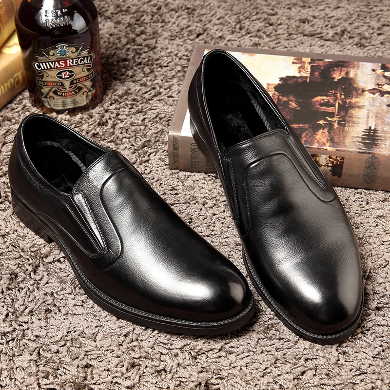 Ботинки Jackmiller мужские классические теплые офисные туфли шерстяная подкладка