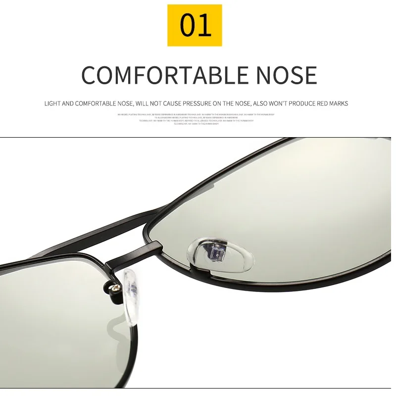 

Fashion Classic driving photochromic polarized sunglasses men's color changing mirror color sunglasses men's anti-glare glasses