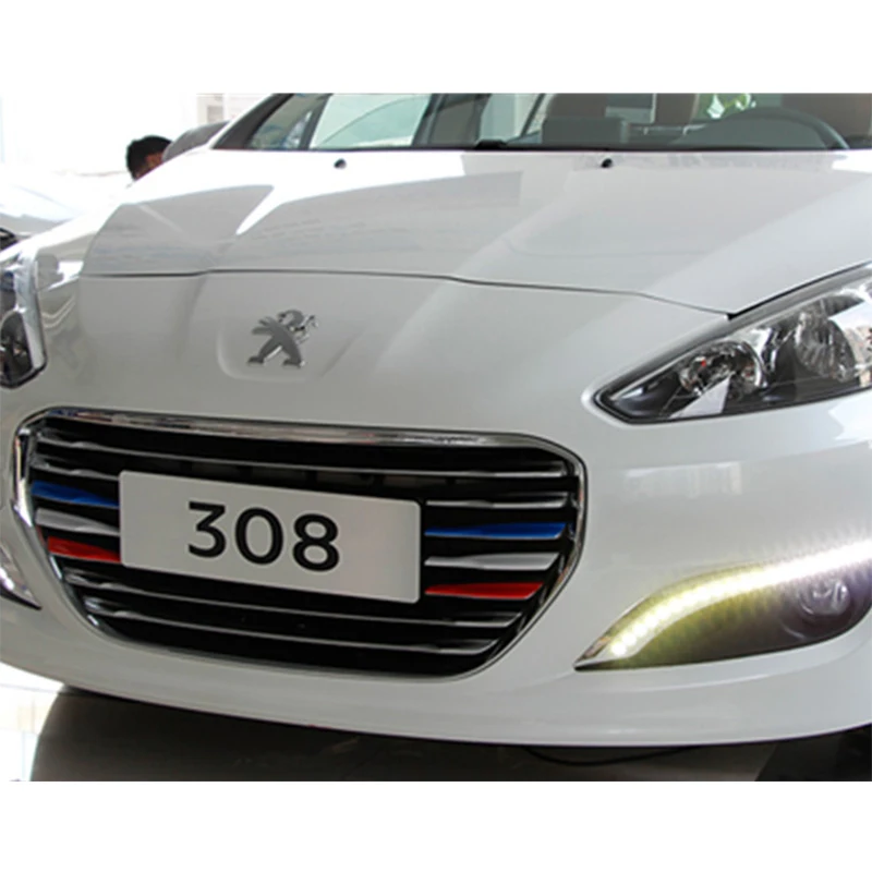 Car Stickers 3 Color Styling Front Reflective Strip Decal Vinyl Kidney Grille Sticker For Peugeot 308 | Автомобили и мотоциклы
