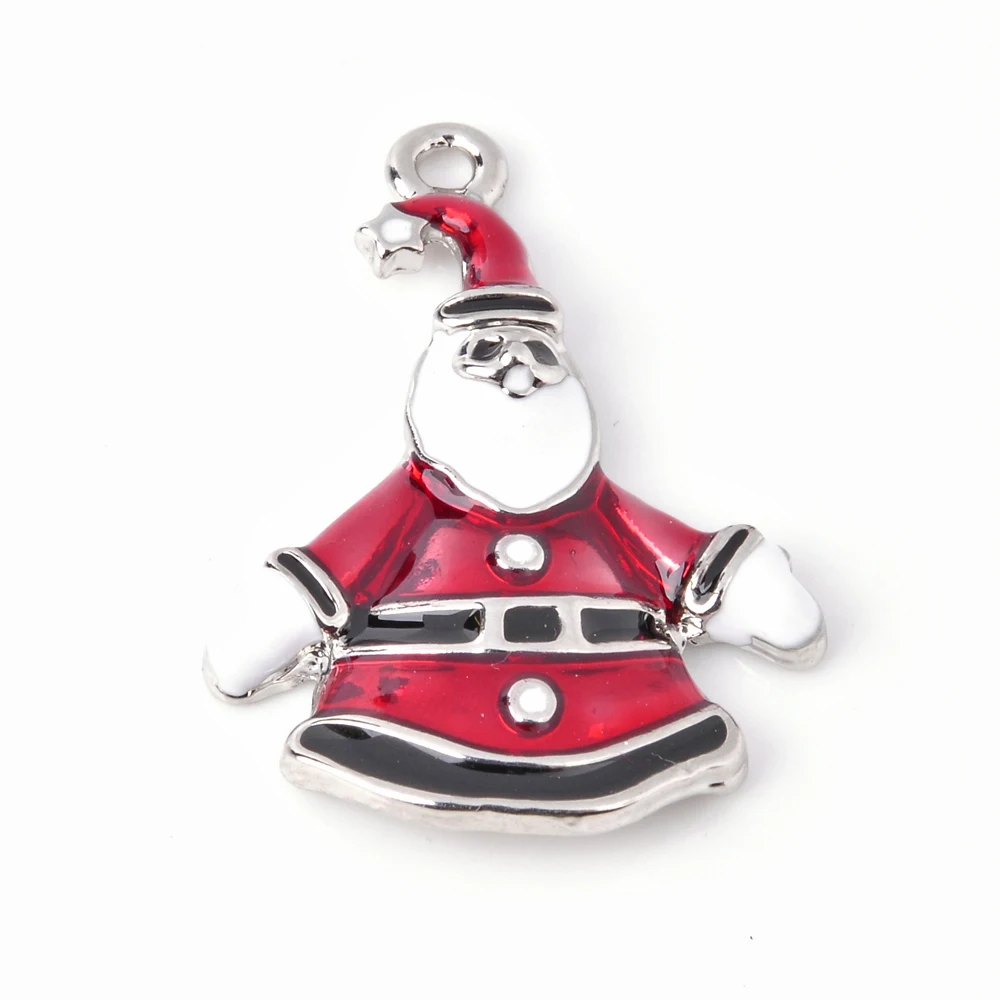 2017 New Arrival lots 20PcsXSilver-tone Christmas Candy Cane Decoration Pendant Enamel Charms Jewelry EK0018 | Украшения и