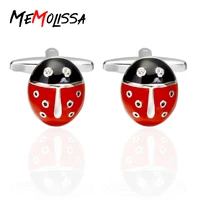 memolissa luxury shirt red beatle shape cufflinks for mens brand ladybird design cuff buttons cuff links abotoaduras jewelry