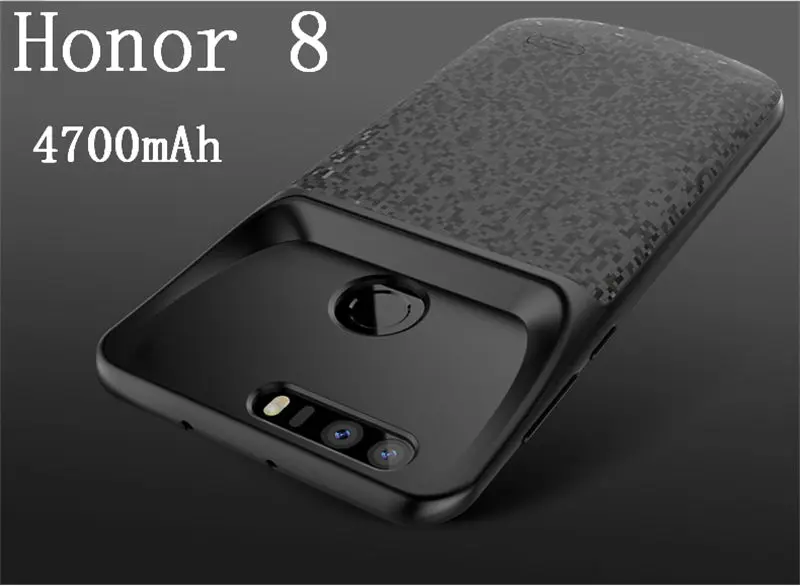 Чехол для huawei Honor 8 с зарядным устройством, чехол для huawei Honor 10 Honor 9 с внешним аккумулятором, Силиконовый противоударный чехол - Цвет: Honor8-Black