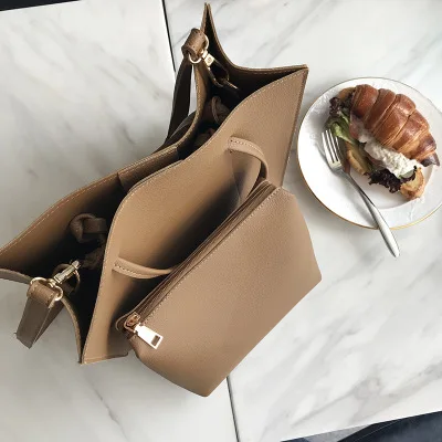 

Brand Leather Tote Bag Women Handbags Female Designer Large Capacity Leisure Shoulder Bags Fashion Ladies Purses Bolsas 2pcs