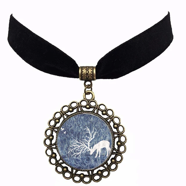 Оптовая продажа Винтаж Лось Олень Рождество дешевые Стекло кабошон черный