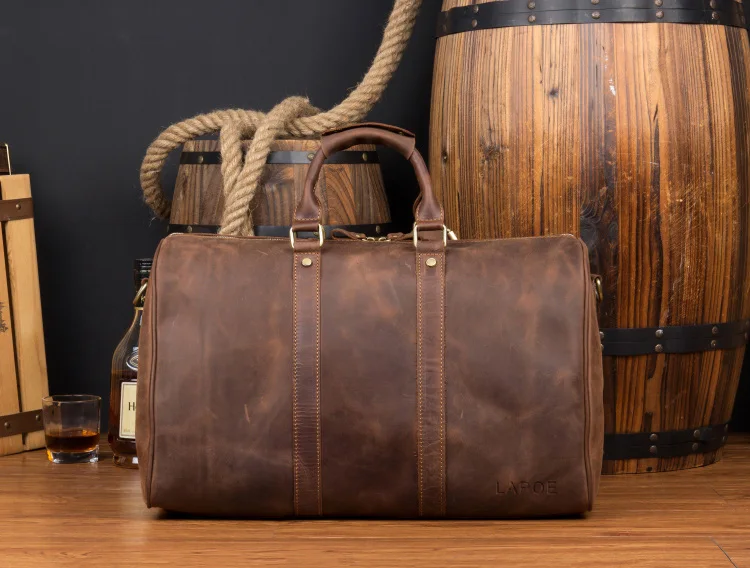 Винтажная багажная сумка, мужские дорожные сумки, bolsa de viagem grande de couro masculina crazy horse, натуральная кожа, мужская сумка для путешествий