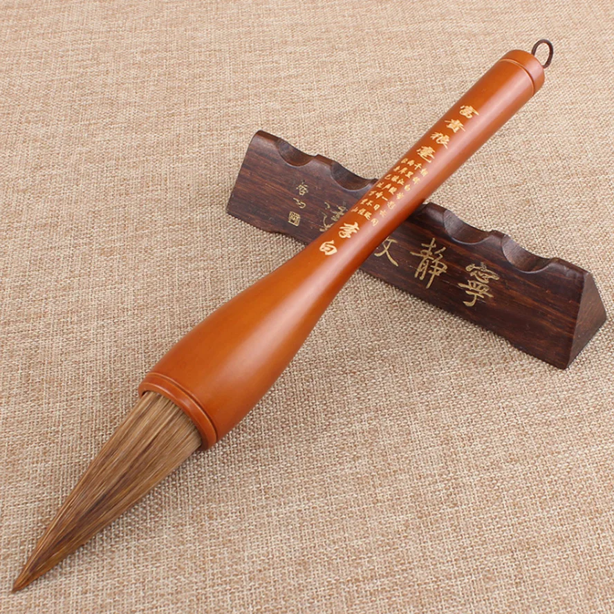 Big Chinese Calligraphy Brush weasel hair brush with wood pen holder for painting calligraphy artist supplies