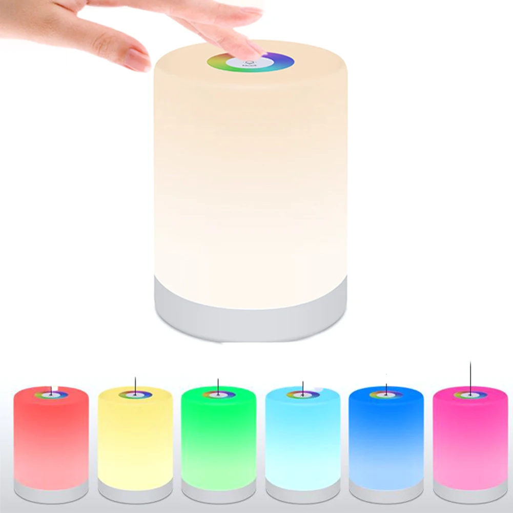 Светодиодный ручной подъемник с регулируемой яркостью, RGB, меняющий цвет, светодиодный ночник с сенсорным управлением, прикроватная настольная лампа