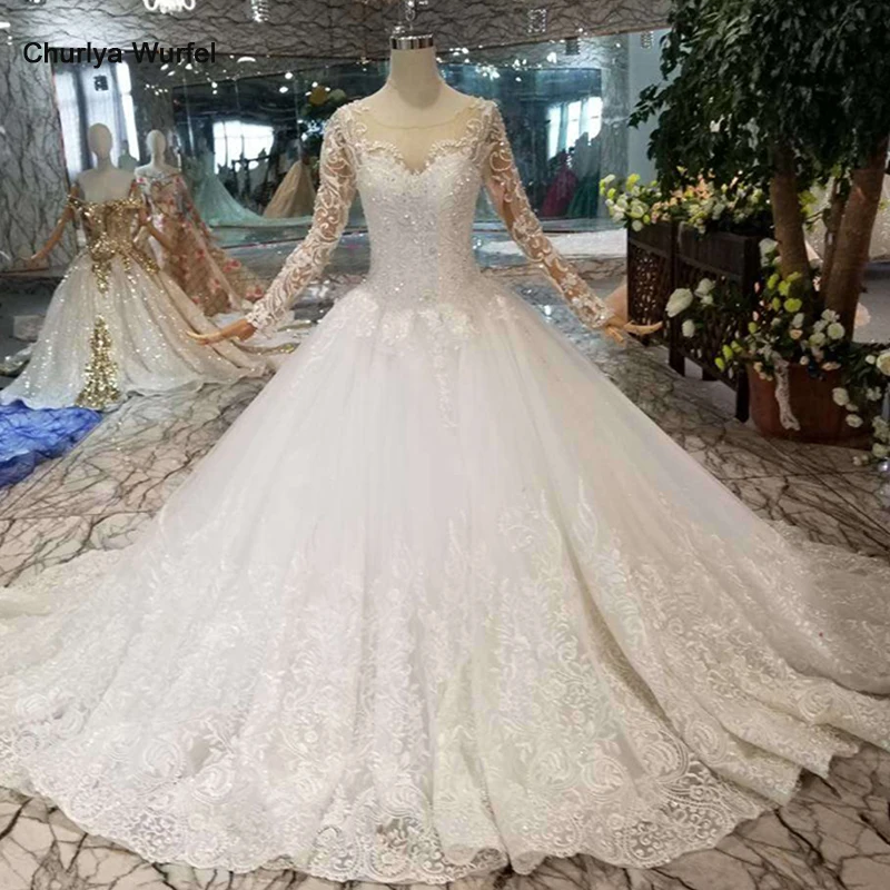 HTL109 свадебные платья в западном стиле Чистый Новый О-образный вырез Длинные