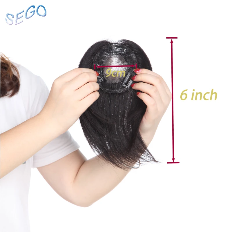 SEGO длина 6 дюймов 20 г прямые сварные основа шиньоны Топпер не Реми парик для женщин натуральный цвет человеческие волосы закрытие 150% Плотность