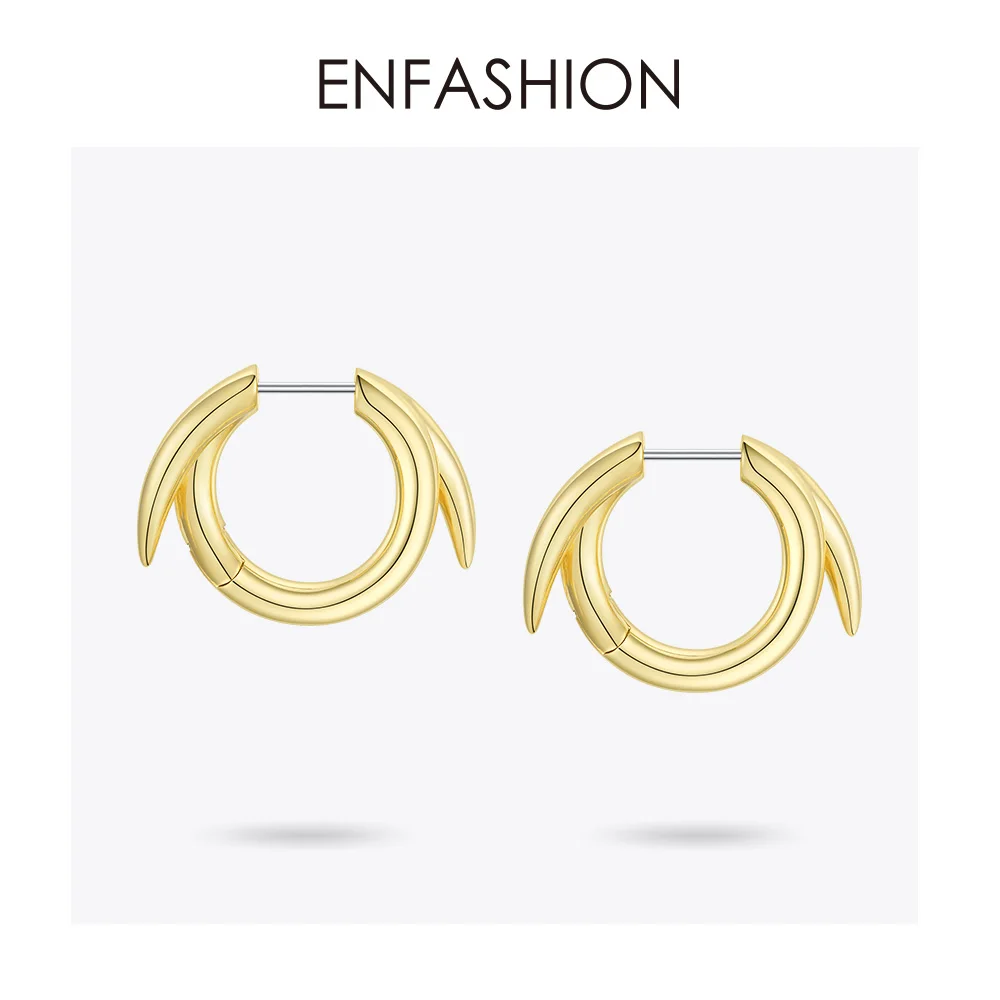ENFASHION маленькие круглые серьги-кольца для женщин золотого цвета минималистичные эффектные обручи серьги, ювелирные изделия Brincos EC191069