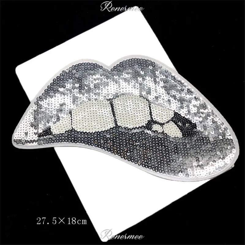 1 шт. декоративная клейкая нашивка с блестками и губами вышивка тканевые наклейки