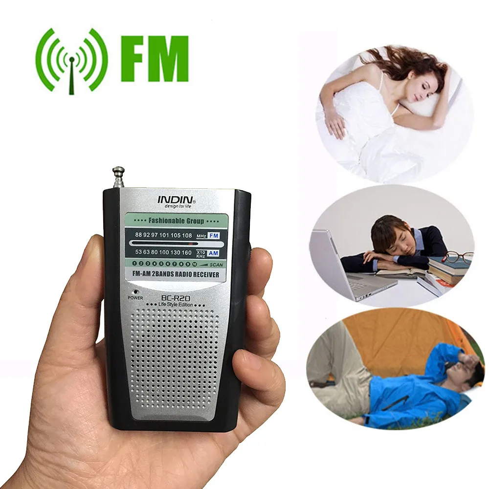 INDIN портативное радио мини AM/FM телескопическая антенна Радио Карманный мировой