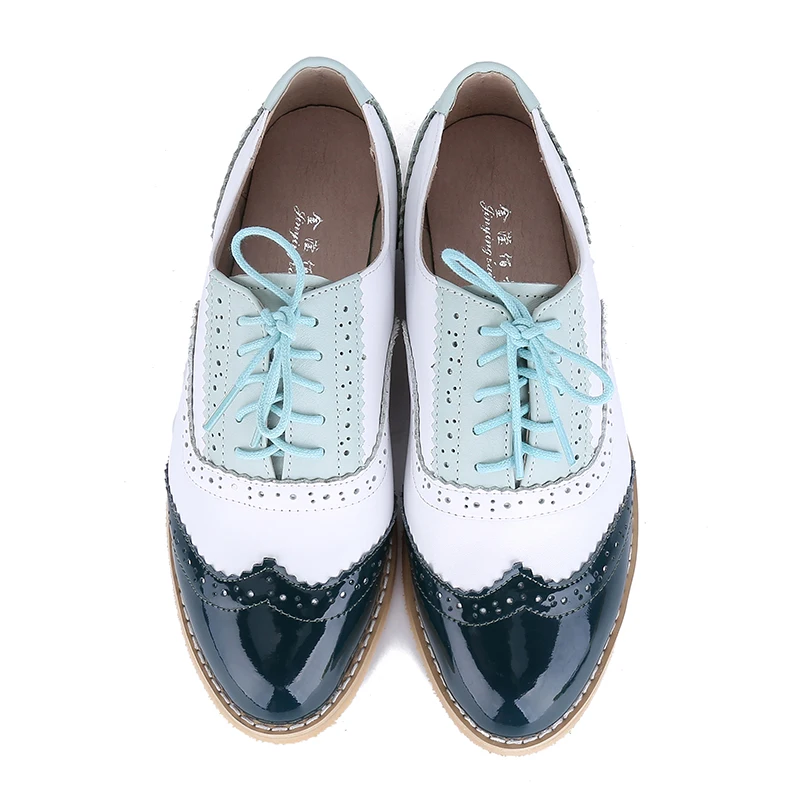 Женские туфли-оксфорды из натуральной воловьей кожи повседневные винтажные