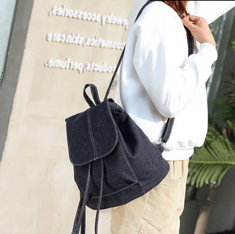 Дешевые женские джинсовые рюкзаки для девочек-подростков маленький рюкзак на