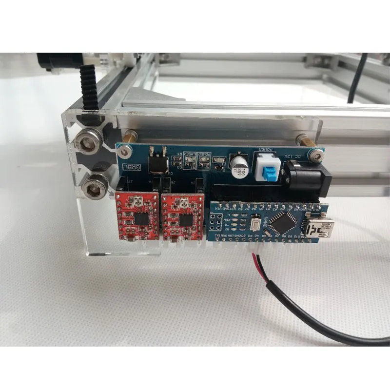 Гравировальная машина GRBL 500мВт настольная DIY набор с лазером сине-фиолетового цвета для печати CNC изображений рабочей области 20смх17см.