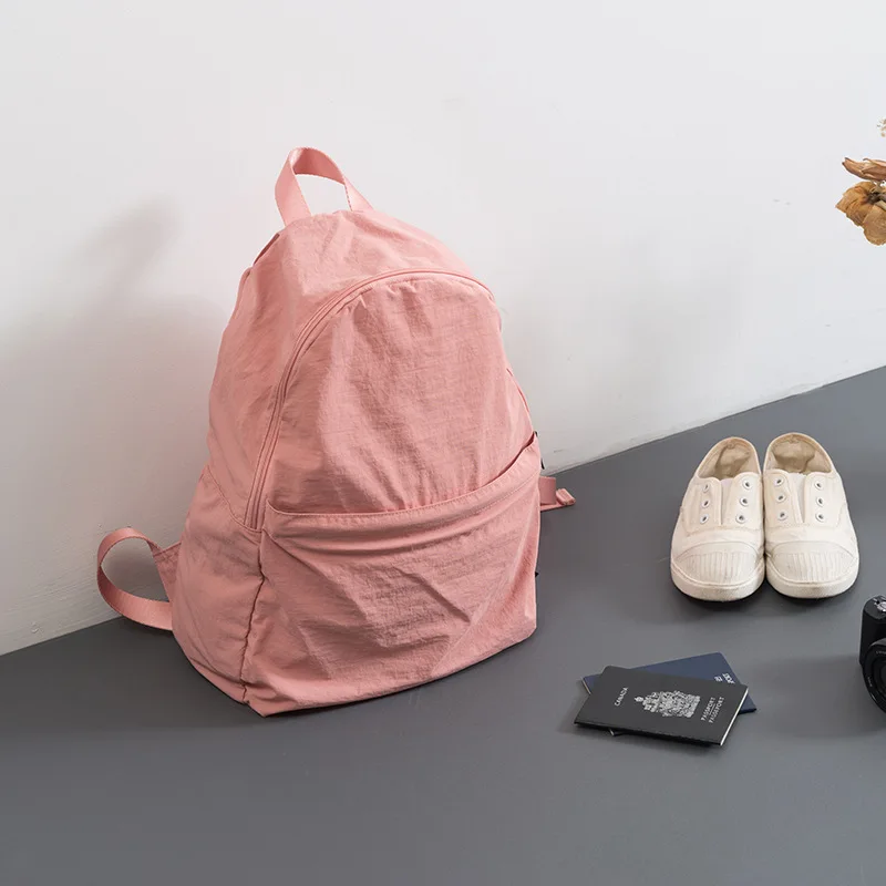 Girl Large Volume Travel Backpacks Outdoor Bag Fordable Skin Bags mkd3 Student Memory Cloth Macaroon Color Shopping |