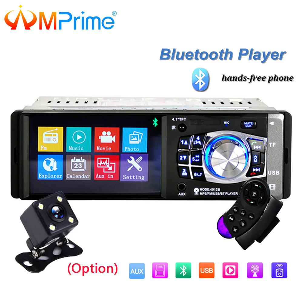 AMPrime 1 din автомагнитола 4 &quotHD MP5 Мультимедиа USB AUX FM радио Авторадио Bluetooth пульт