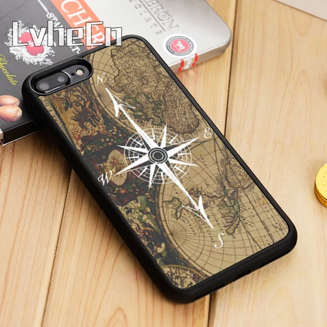 Чехол для телефона LvheCn Compass Wanderlust Vintage Map iPhone 5 6s 7 8 plus 11 12 Pro X XR XS max Samsung S7 edge S8 S9 S10 |