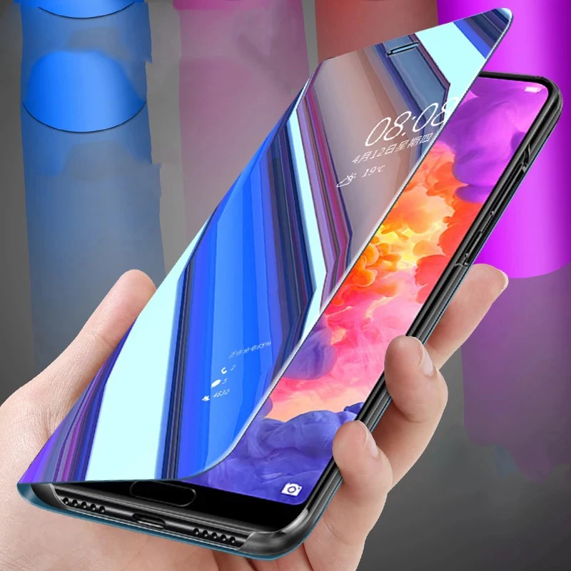 Умный чехол для Huawei P Smart 2019 Honor 10 lite 6 21 '' зеркальный прозрачный на Psmart с