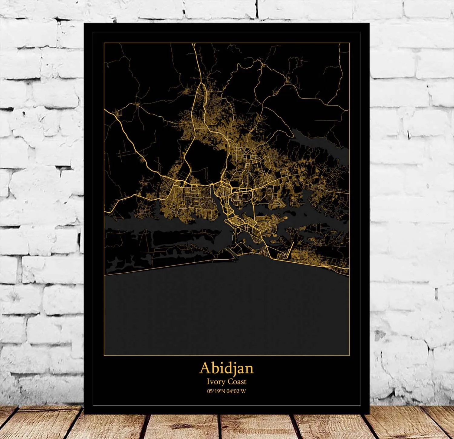 Abidjan Ivory Coast Cote d'Ivoire Map Poster | Дом и сад