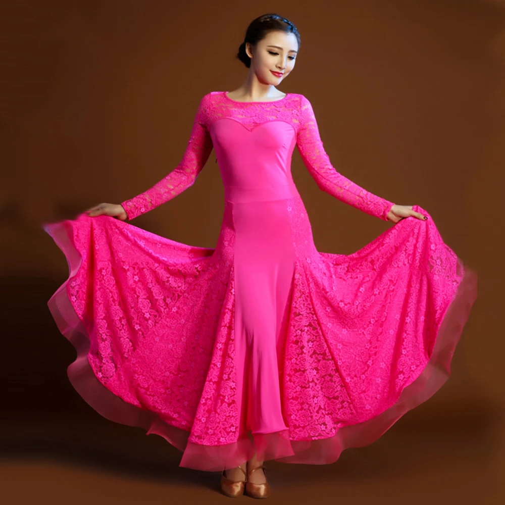 2017 Stage Ballroom Dance Dress For Lady Fabric Gauze Skirt Dress Ballroom Standard Dance Tango Flamenco Dresses Costumes