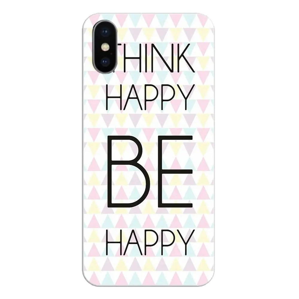 Силиконовый чехол Think happy be Inspirational Quote для Huawei Honor 8 8C 8X 9 10 7A 7C Mate 20 Lite Pro P Smart Plus |