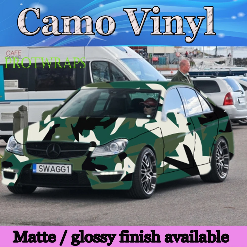 Зеленые пятна снежные камуфляжные виниловая пленка для отделки автомобиля