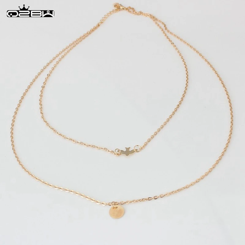 Новая Мода Простой NecklaceDouble слоев Мира DovePendant Ожерелья женщины подарок WJF00059 |