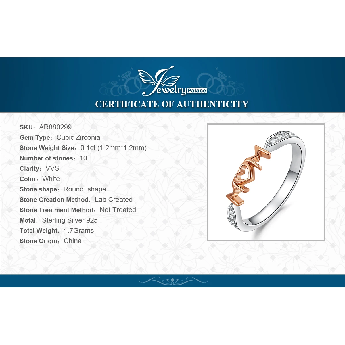 JPalace MOM Family Love Rose Gold Ring 925 Sterling Silver Rings for Women Stackable Band Jewelry Fine | Украшения и аксессуары