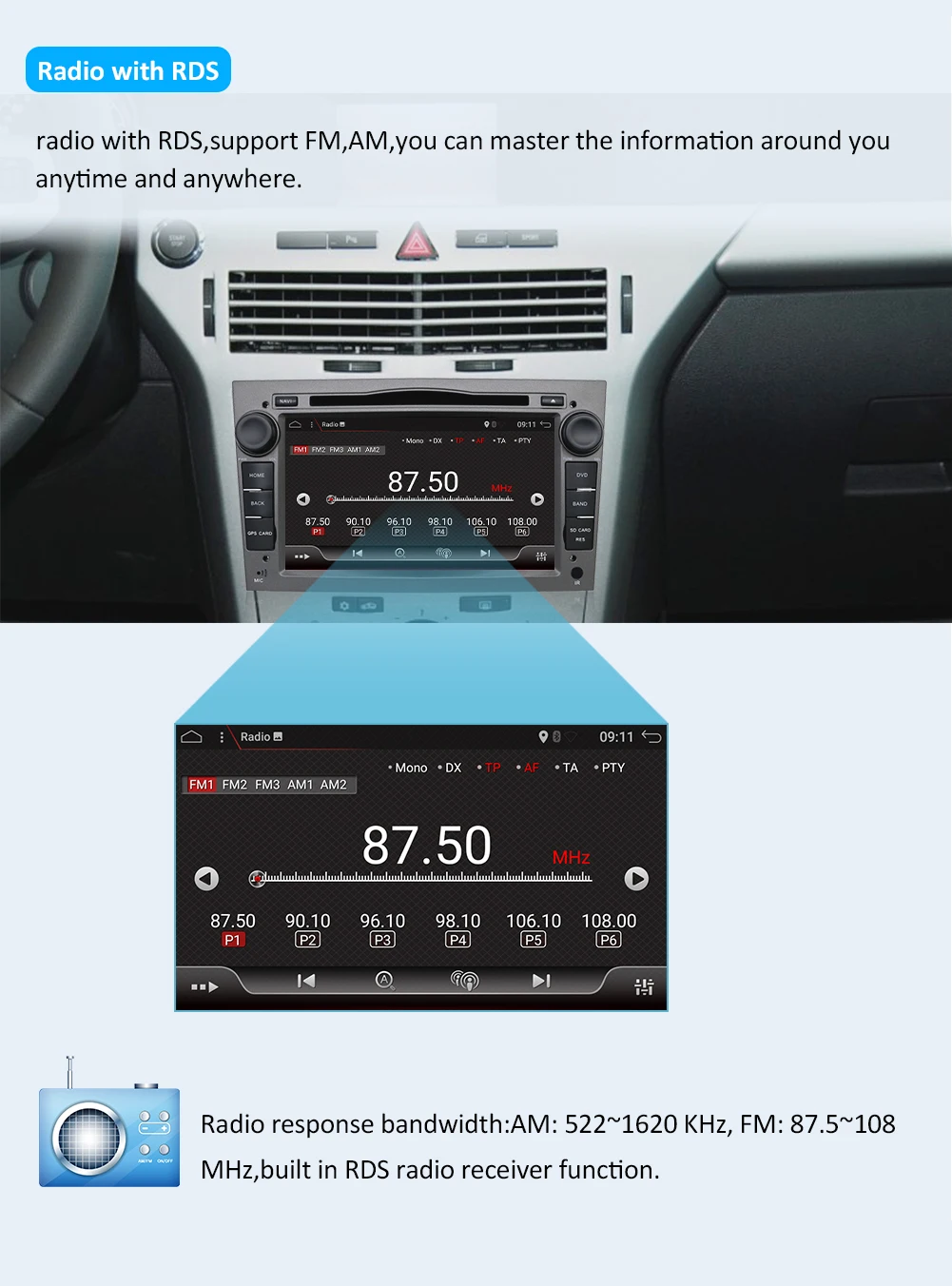 2 din Восьмиядерный Android 9,0 автомобильный магнитофон gps dvd-плеер для Opel Astra H Vectra Corsa Zafira B C G поддержка OBD2