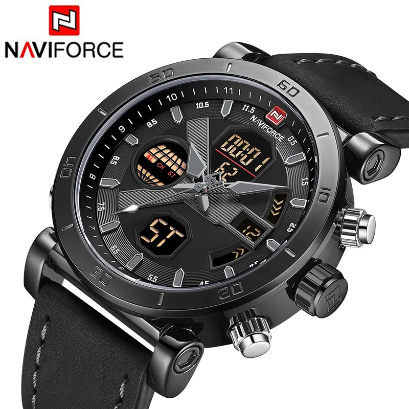 NAVIFORCE мужские часы оригинальные водонепроницаемые аналоговые цифровые