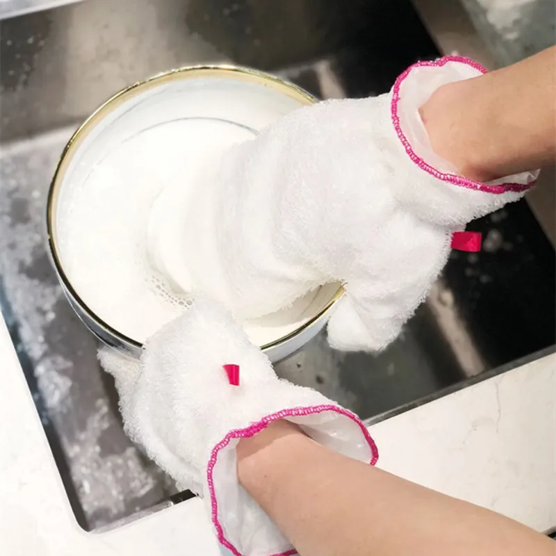 Водонепроницаемые перчатки для кухни из бамбукового волокна белые
