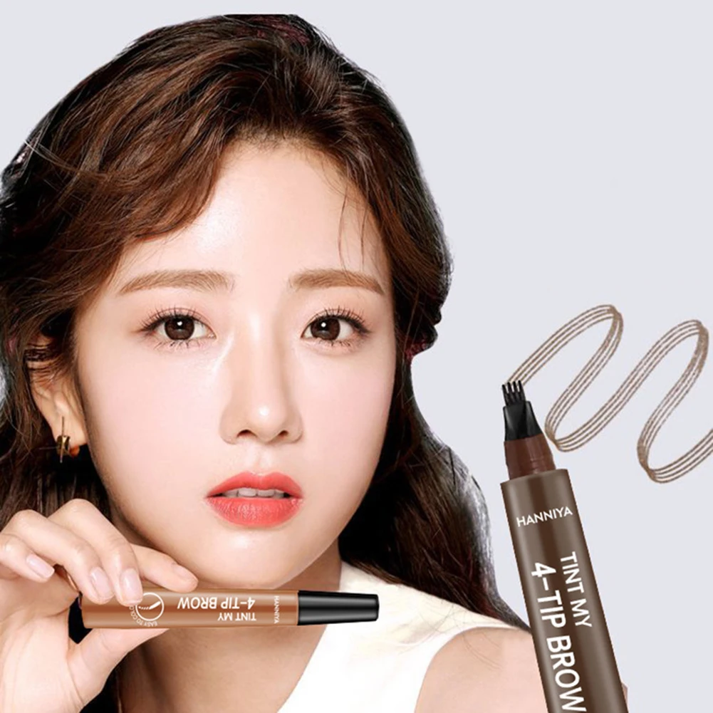 Новый 2 мл водонепроницаемый 4 наконечника жидкий карандаш для бровей