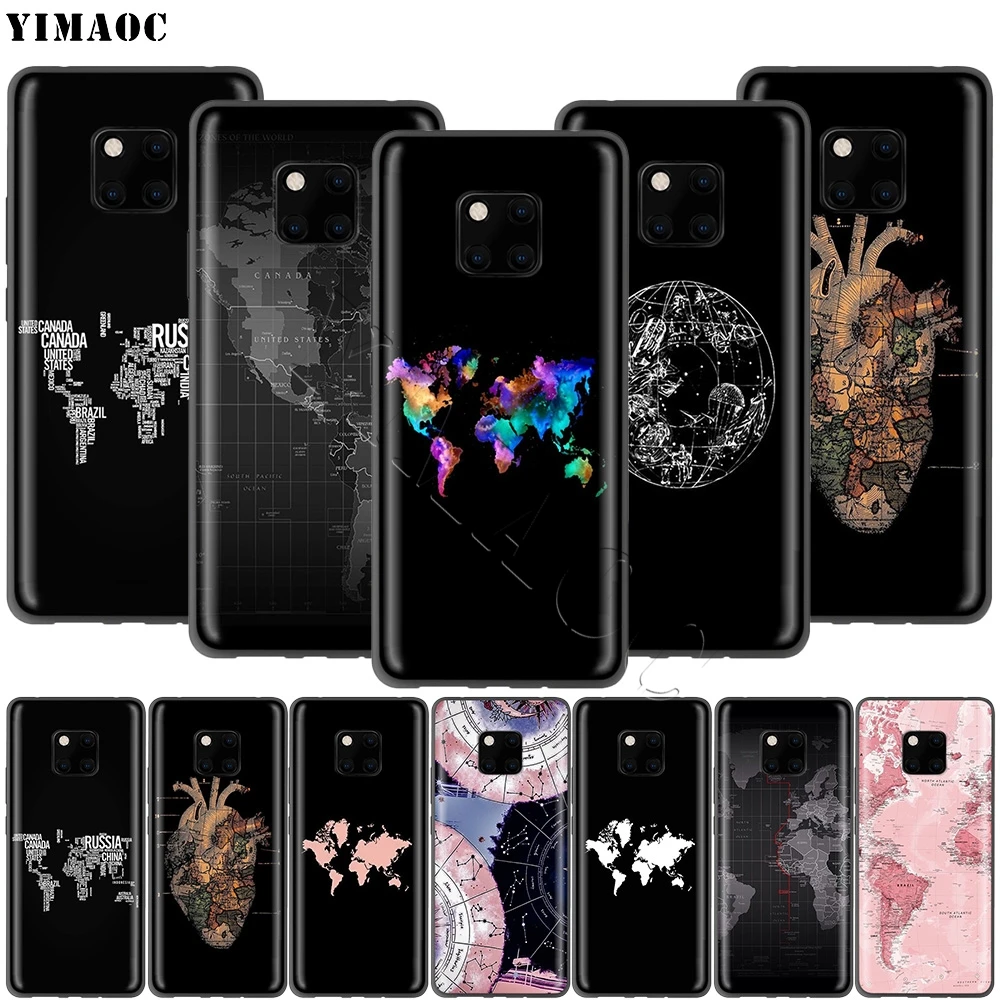 Чехол YIMAOC с милой картой мира для Huawei Mate 10 P8 P9 P10 P20 P30 P Smart Lite Pro Mini 2017|Бамперы| |