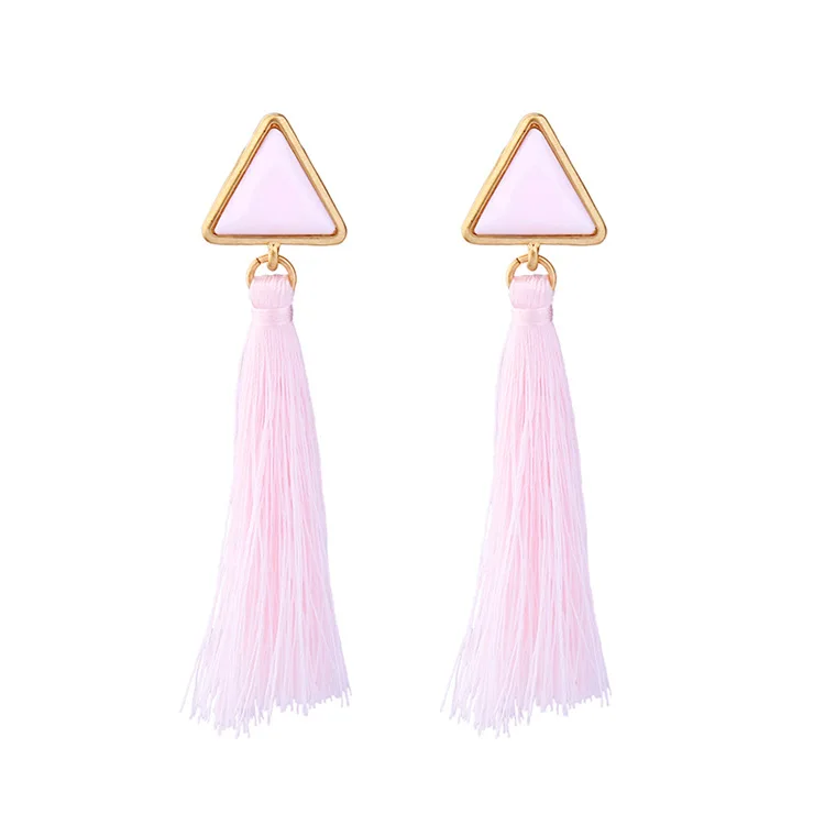 AB-ed00622b/TRACYSGER/ female geometric triangle tassel earrings | Украшения и аксессуары