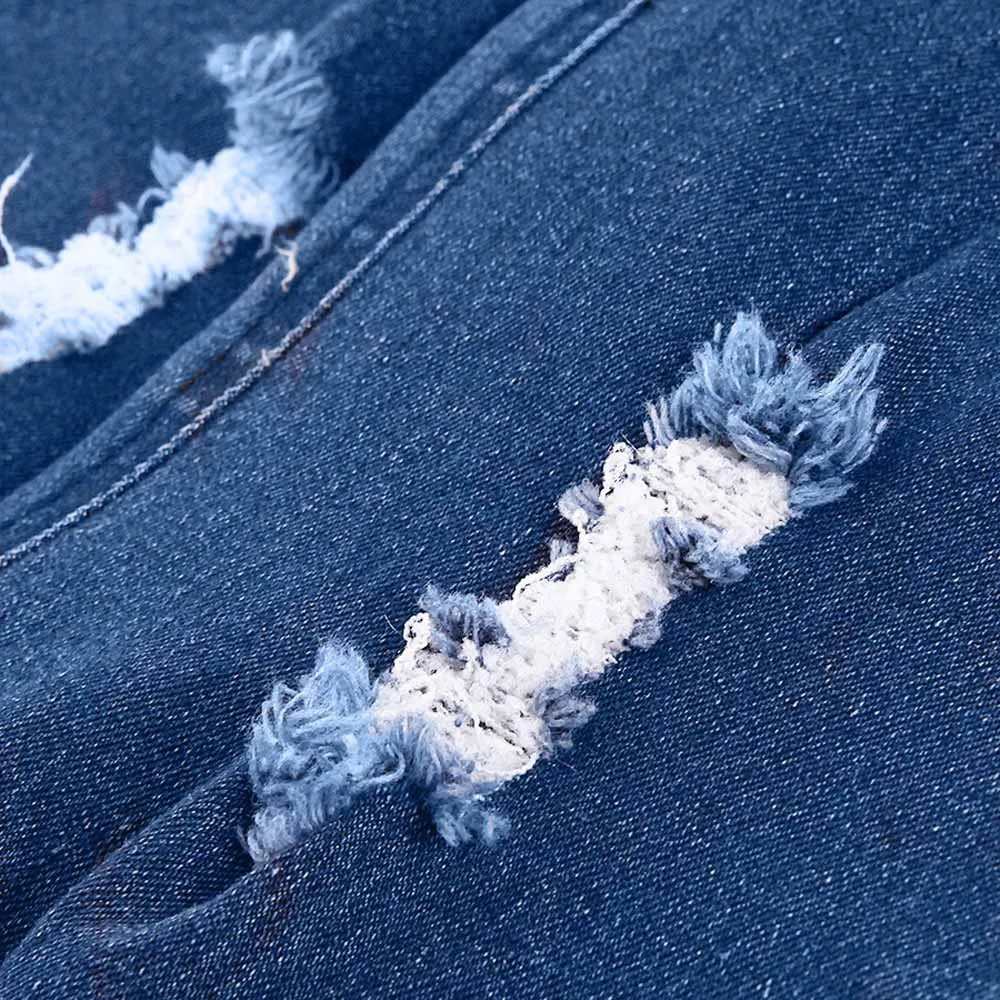 Женские джинсы с высокой талией мягкие удобные дырками женские Стрейчевые узкие