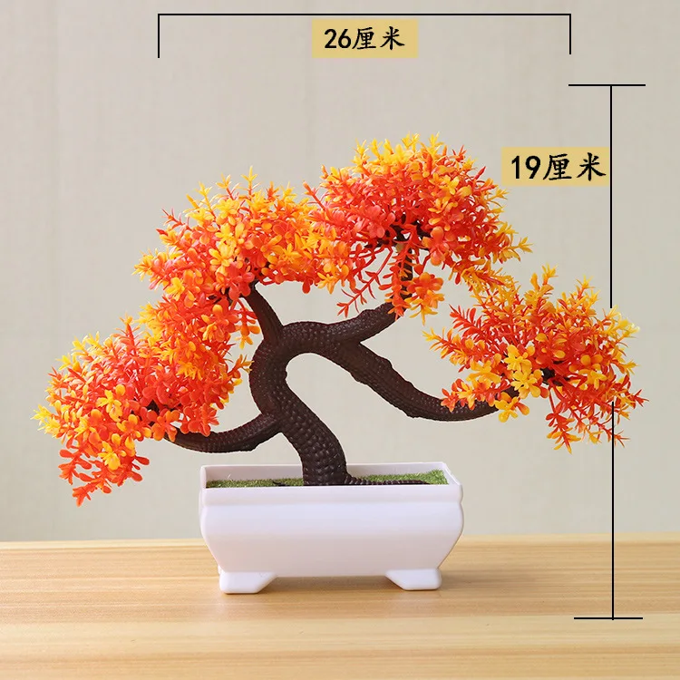 Longxu Style Orange Новые искусственные растения, бонсай, маленький горшок для дерева, растения, искусственные цветы, украшения в горшке для украшения дома, декор для сада в отеле - Цвет: Longxu Style Orange