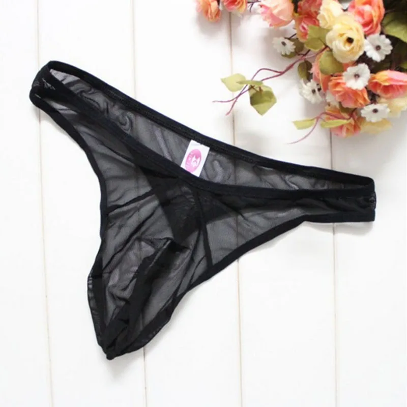 Эротические прозрачные сетчатые гейские мужские стринги и бикини трусы нижнее