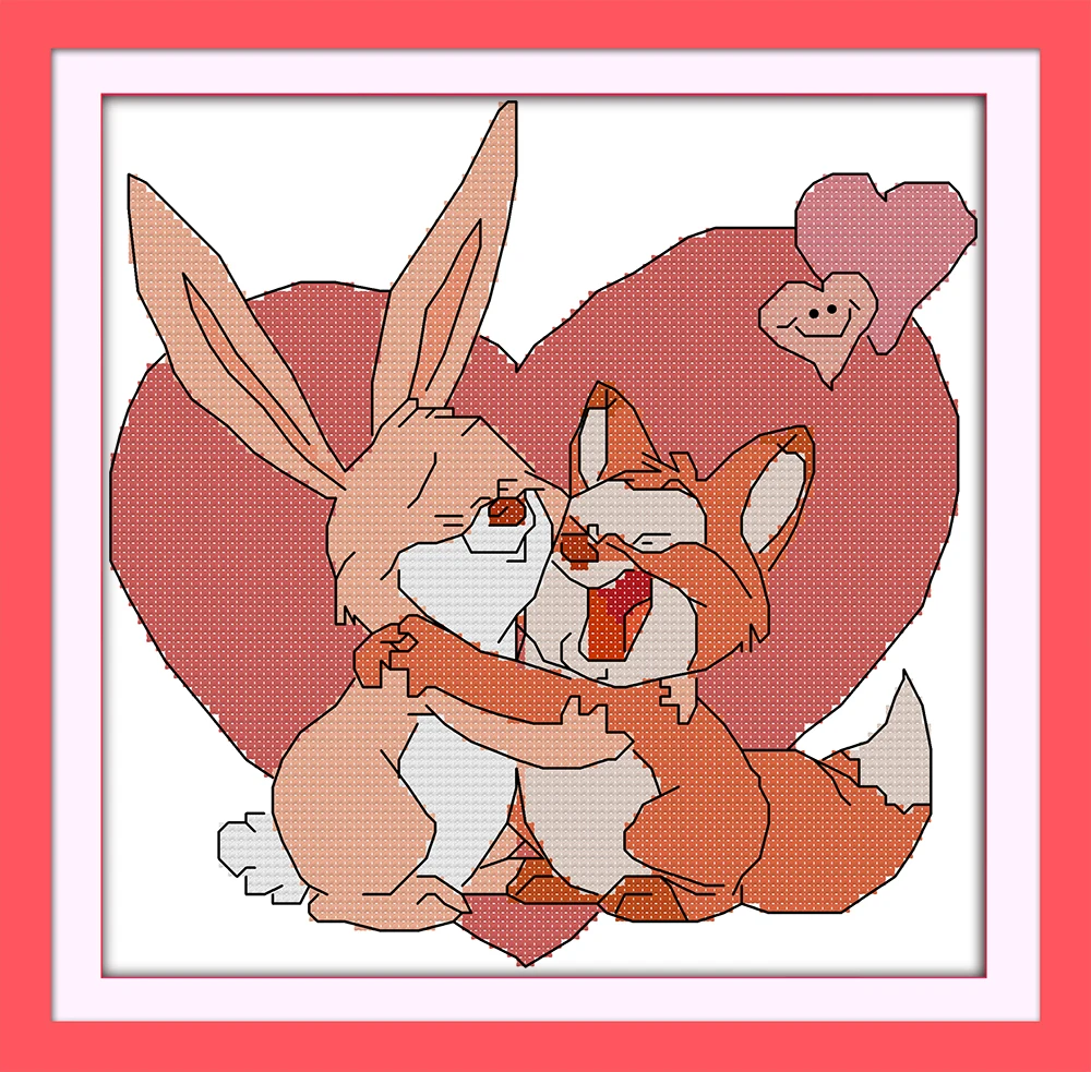 Счастливый обнять картины учитываются печать на холсте DMC 14CT 11CT комплект Вышивки