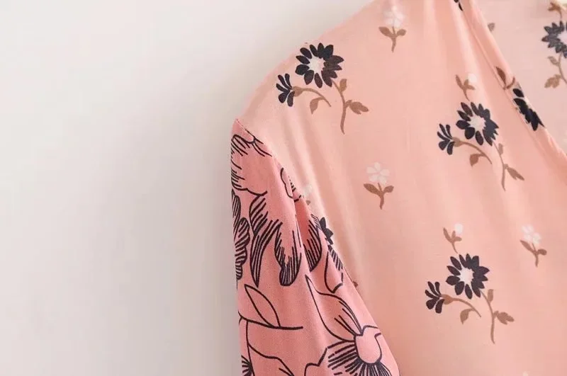 Свободные печати Boho Макси женское платье длинные летние винтажные пляжные платья V образным вырезом Пояса Вечерние Vestido