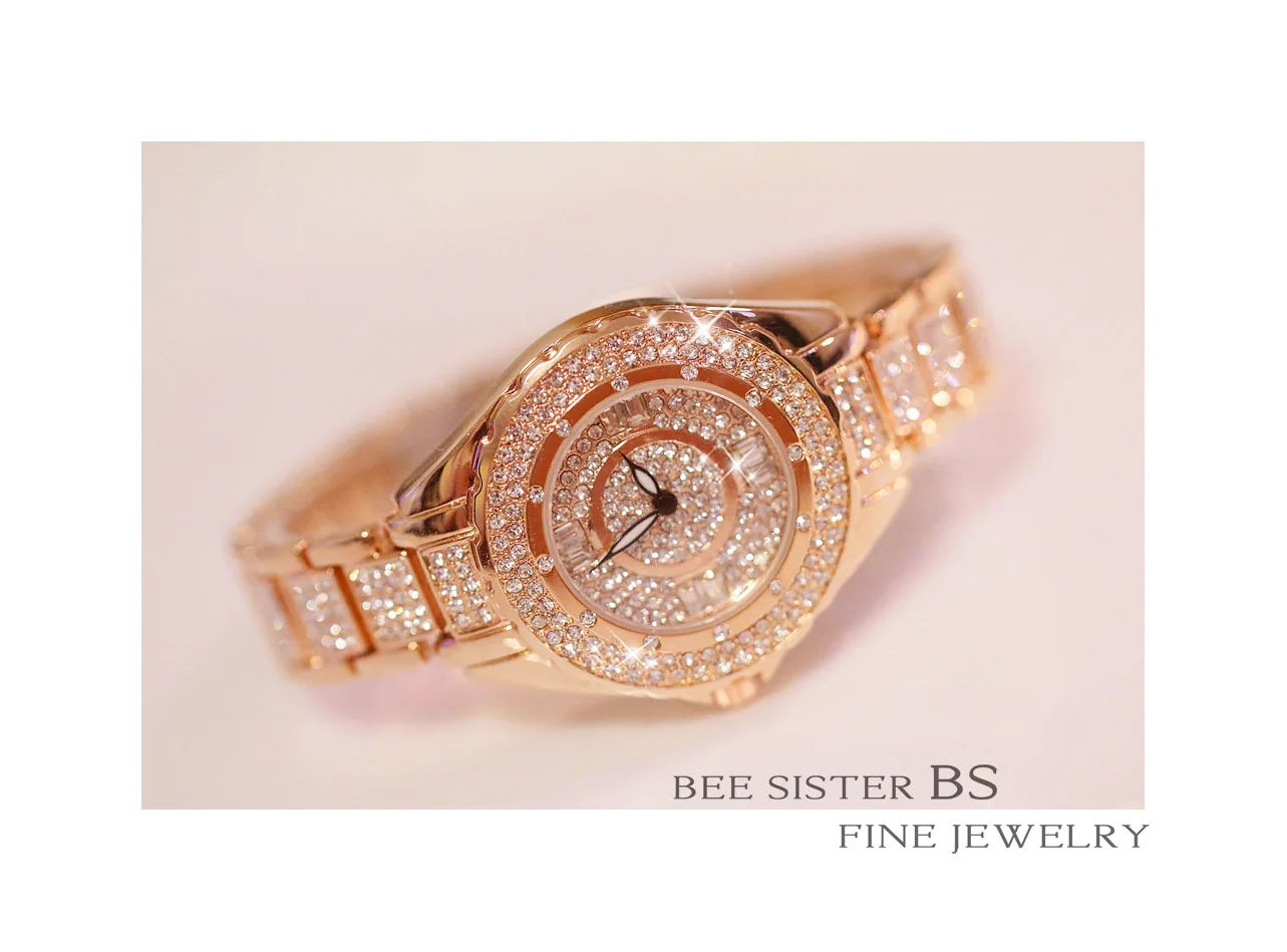 Horloge Dames женские часы Лидирующий бренд горячая распродажа Роскошные часы с кристаллами Модные женские кварцевые часы женские наручные часы Reloj