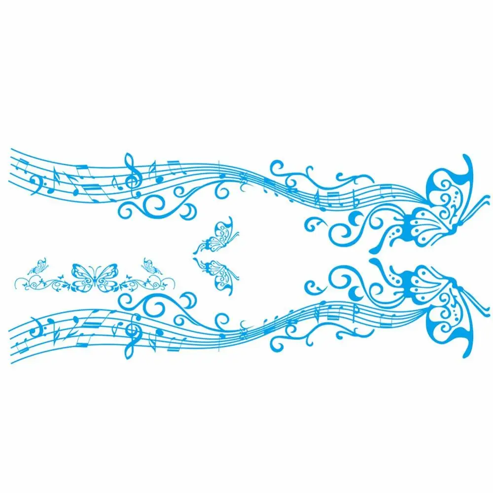 Синий Car Stickers Butterfly Flower Totem Vehicle Body Side Skirt Styling Sticker Decals Butterfly and Flower Design - Название цвета: Синий