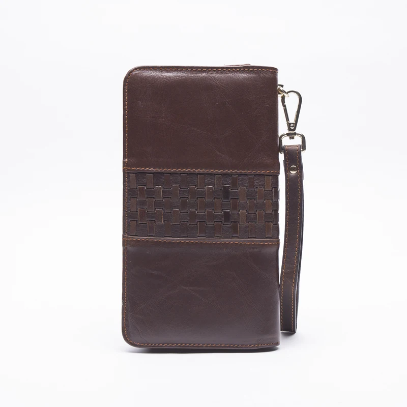 MVA Топ Коровьей Натуральная Кожа Мужчины Бумажник Молния Телефон Кошельки Долго