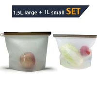 reusable silicone food storage bags for sandwich sous vide liquid snack lunch fruit freezer organizer large small