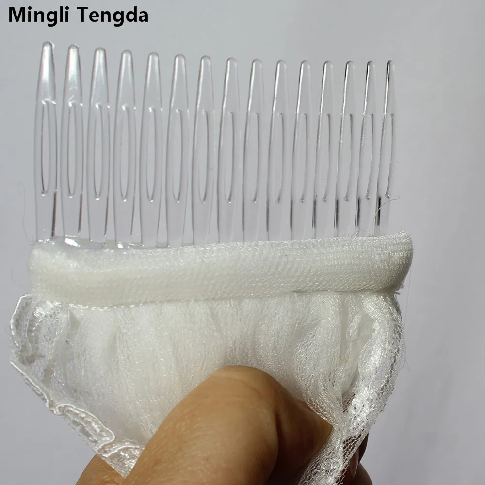 Один слой 3 м Фата невесты с гребень Кружевной Край длинный свадебная фата