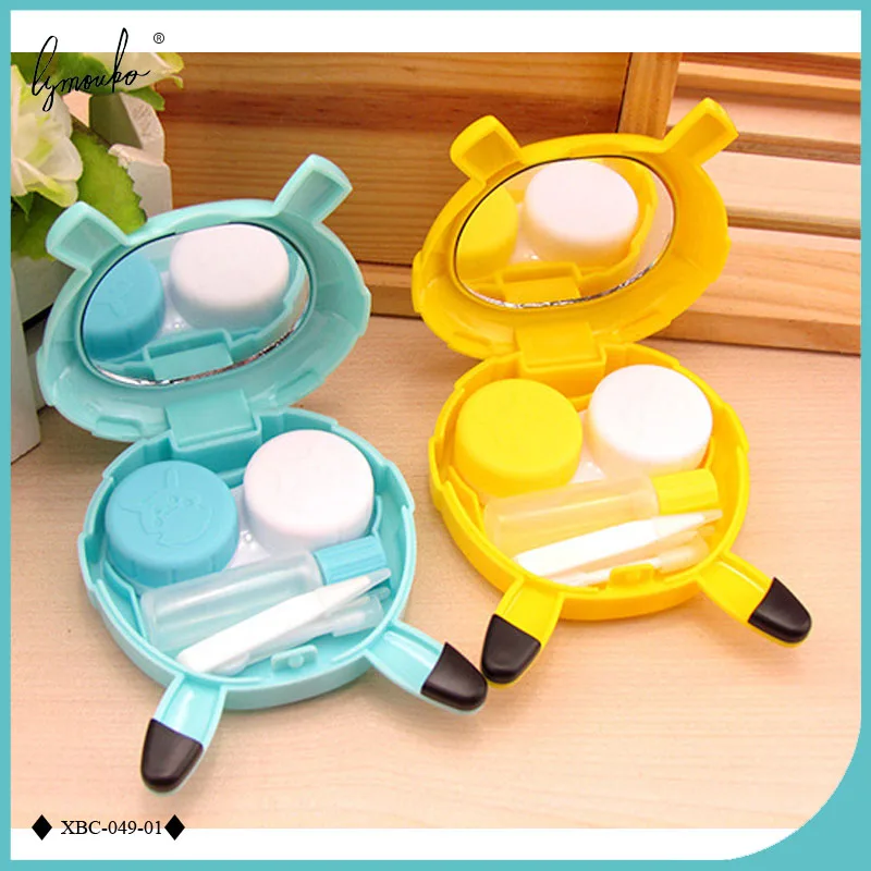 Lymouko Новый стиль мультфильм узоры карман с зеркалом кейс для контактных линз