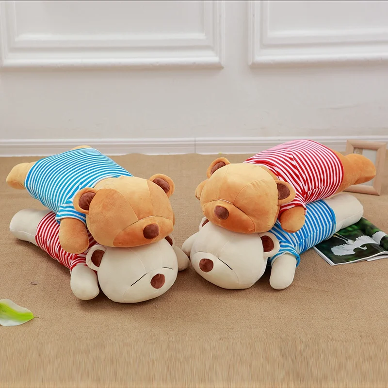 Kawaii лежащий медведь подушка мягкие плюшевые игрушки милая стежка кукла животные