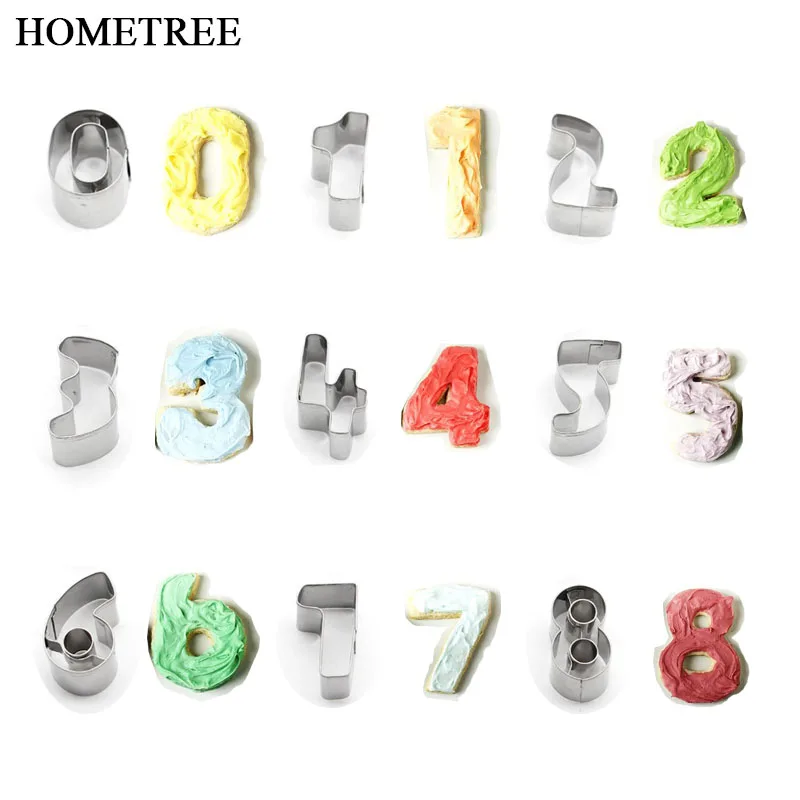 

HOMETREE 9Pcs / Set Numbers Stainless Steel DIY Cookies Molds Baking Cookies Cutter Biscuit Molds Cake Decoration Tool H206
