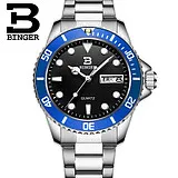 Оригинальные Роскошные мужские часы бингера полностью стальные с двойным