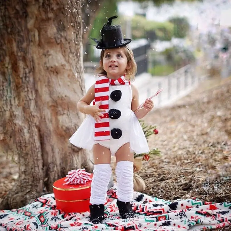 От 0 до 3 лет милый Рождественский комплект одежды для новорожденных девочек с